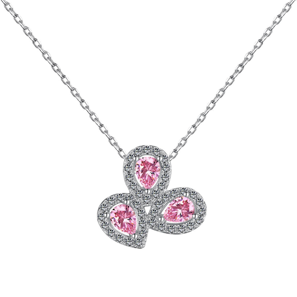 [Clover Jewelry]エレガントな花型ペアーカットネックレス