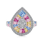 [Clover Jewelry]エレガント カラフル ウォータードロップ型 宴会リング