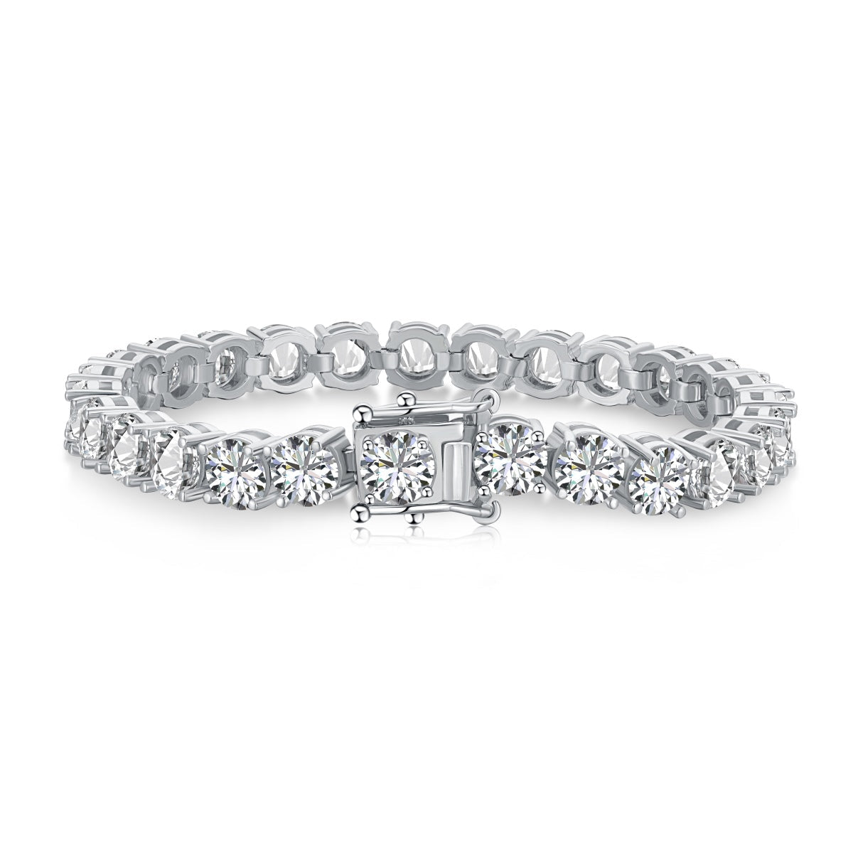 [Clover Jewelry]0.75カラット 輝くラウンドカット ウェディングブレスレット