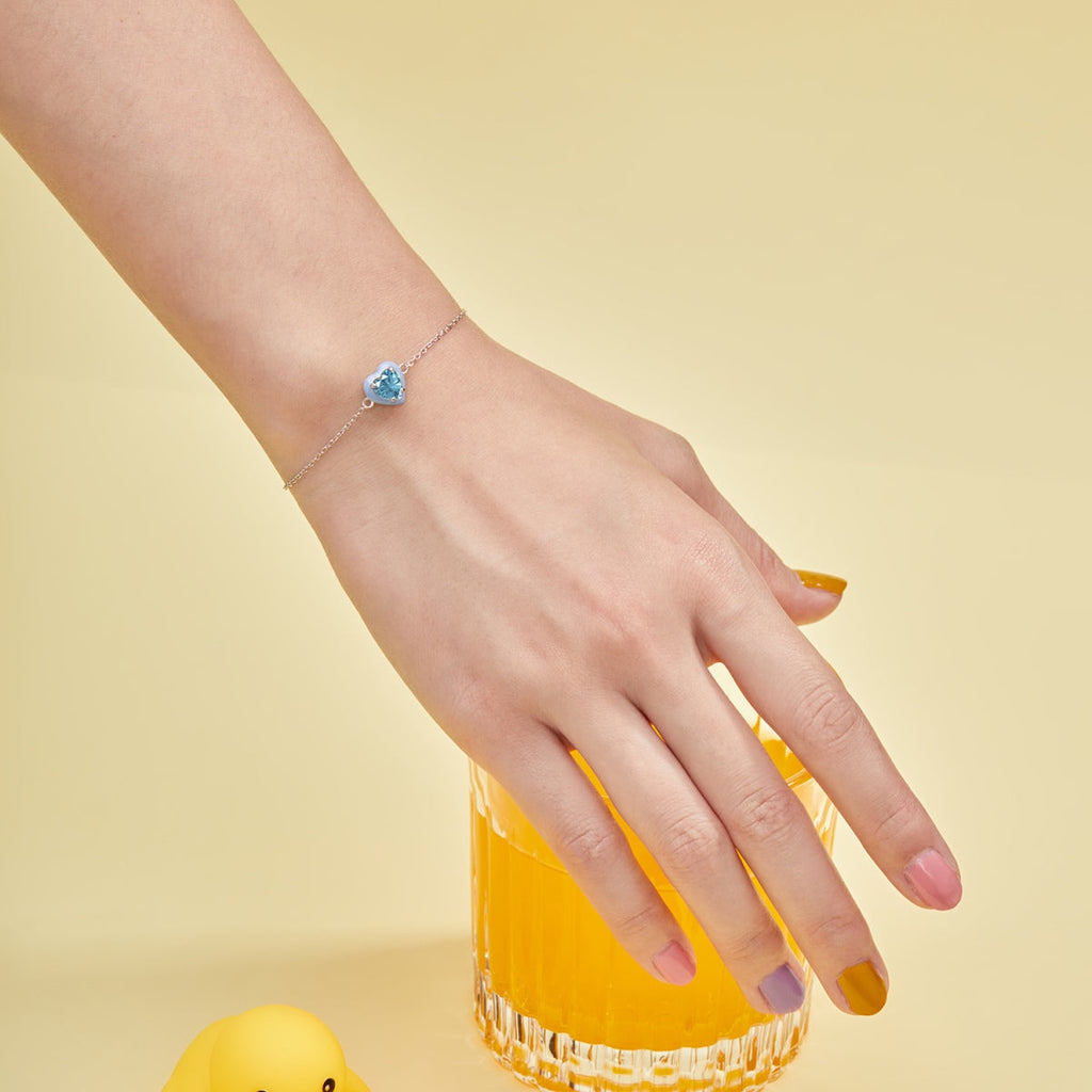 [Clover Jewelry]Funkelndes romantisches Herzform-Liebhaber-Armband