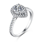 [Clover Jewelry]1.0カラット 豪華絢爛 ウォータードロップ型 結婚指輪