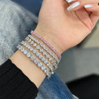 [Clover Jewelry]0.5カラット 華麗なプリンセスカット デイリーブレスレット