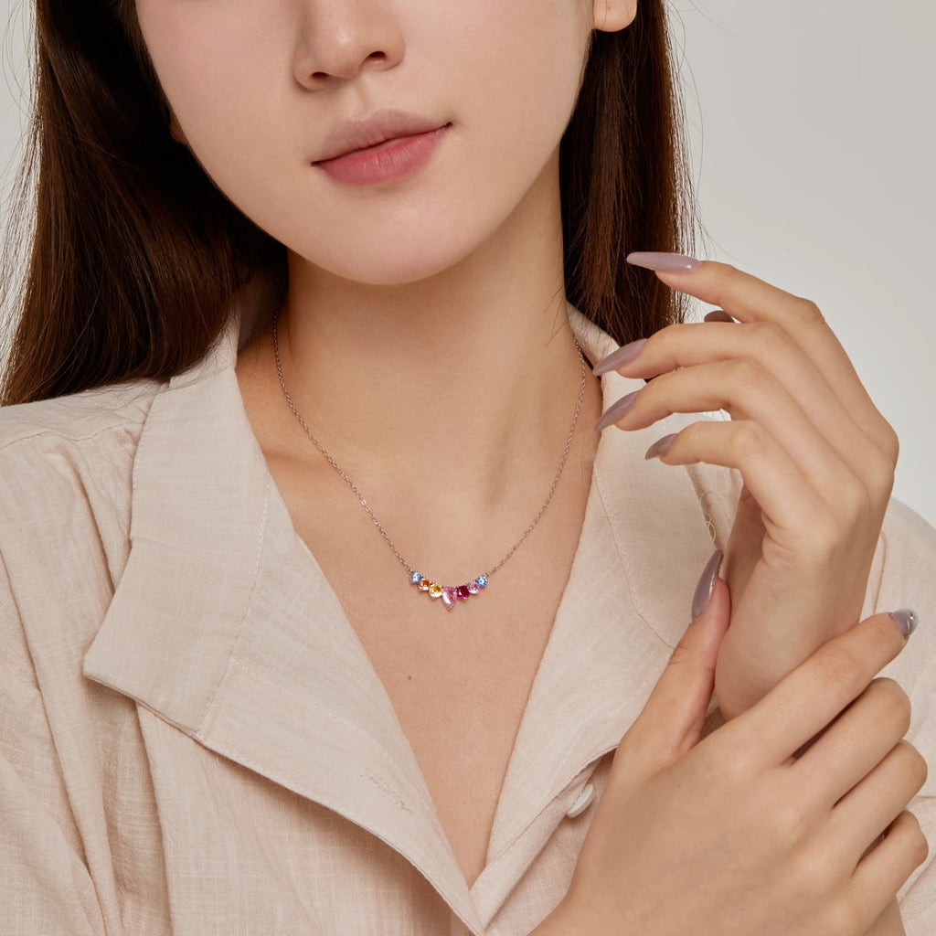 [Clover Jewelry]カラフルなハートネックレス