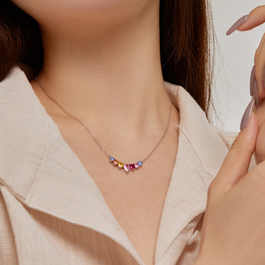 [Clover Jewelry]カラフルなハートネックレス