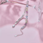 [Clover Jewelry]煌めくカラフルなエメラルドカットパーティーブレスレット