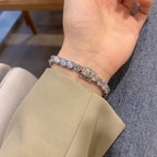 [Clover Jewelry]0.75カラット 輝くラウンドカット ウェディングブレスレット