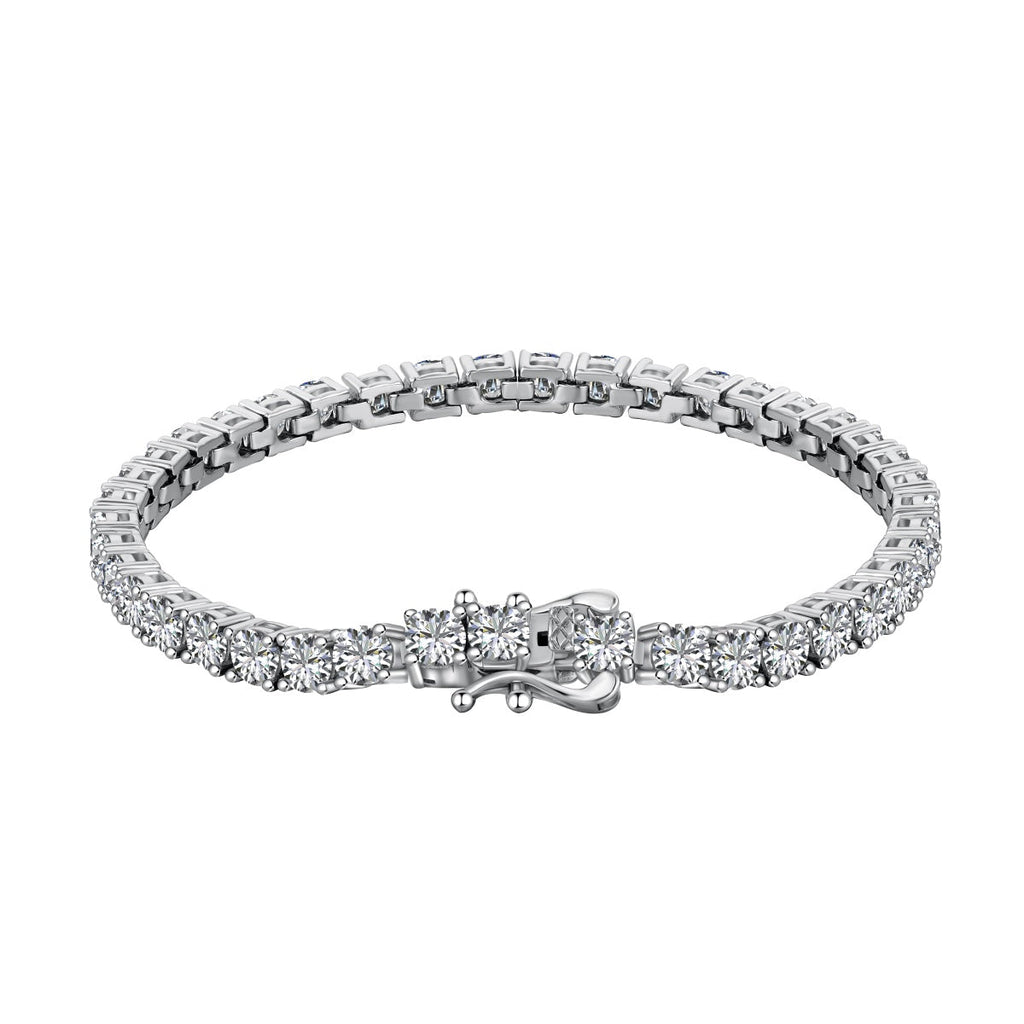 [Clover Jewelry]豪華な装飾 ラウンドカット テニスブレスレット