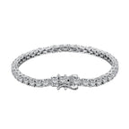 [Clover Jewelry]豪華な装飾 ラウンドカット テニスブレスレット