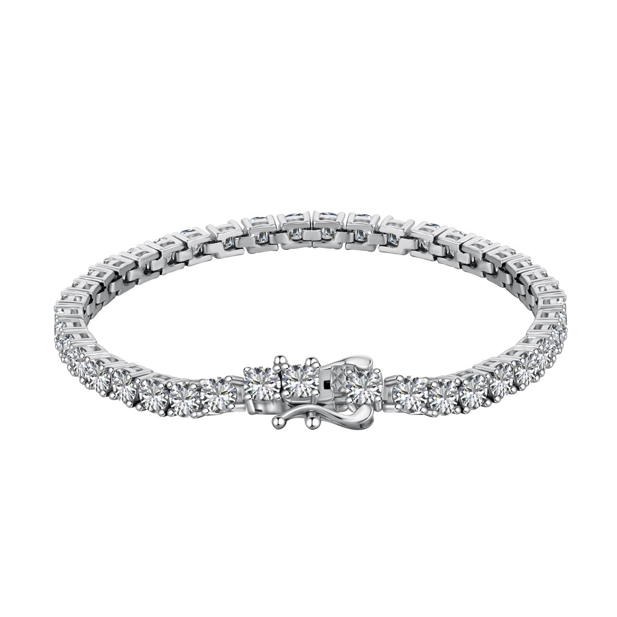 [Clover Jewelry]豪華な装飾 ラウンドカット テニスブレスレット