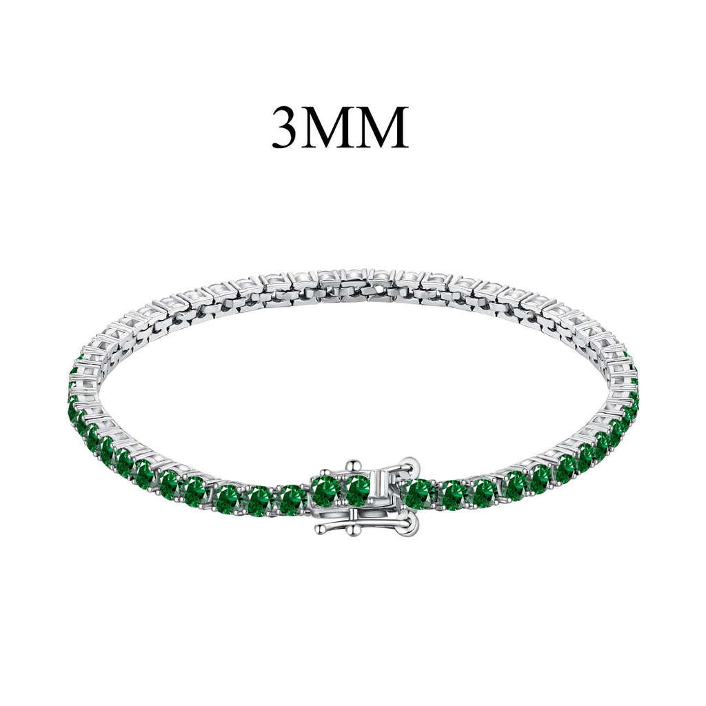 [Clover Jewelry]煌めくカラフルなラウンドカットパーティブレスレット