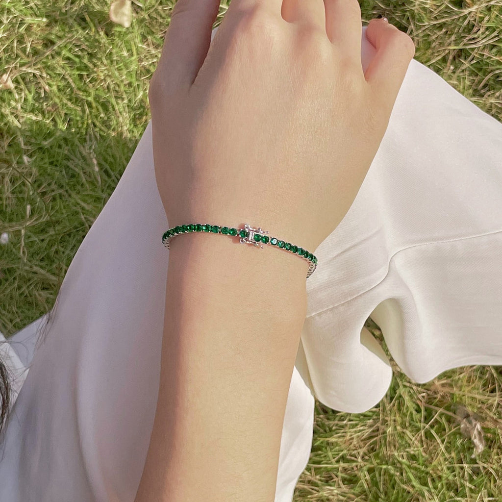 [Clover Jewelry]煌めくカラフルなラウンドカットパーティブレスレット
