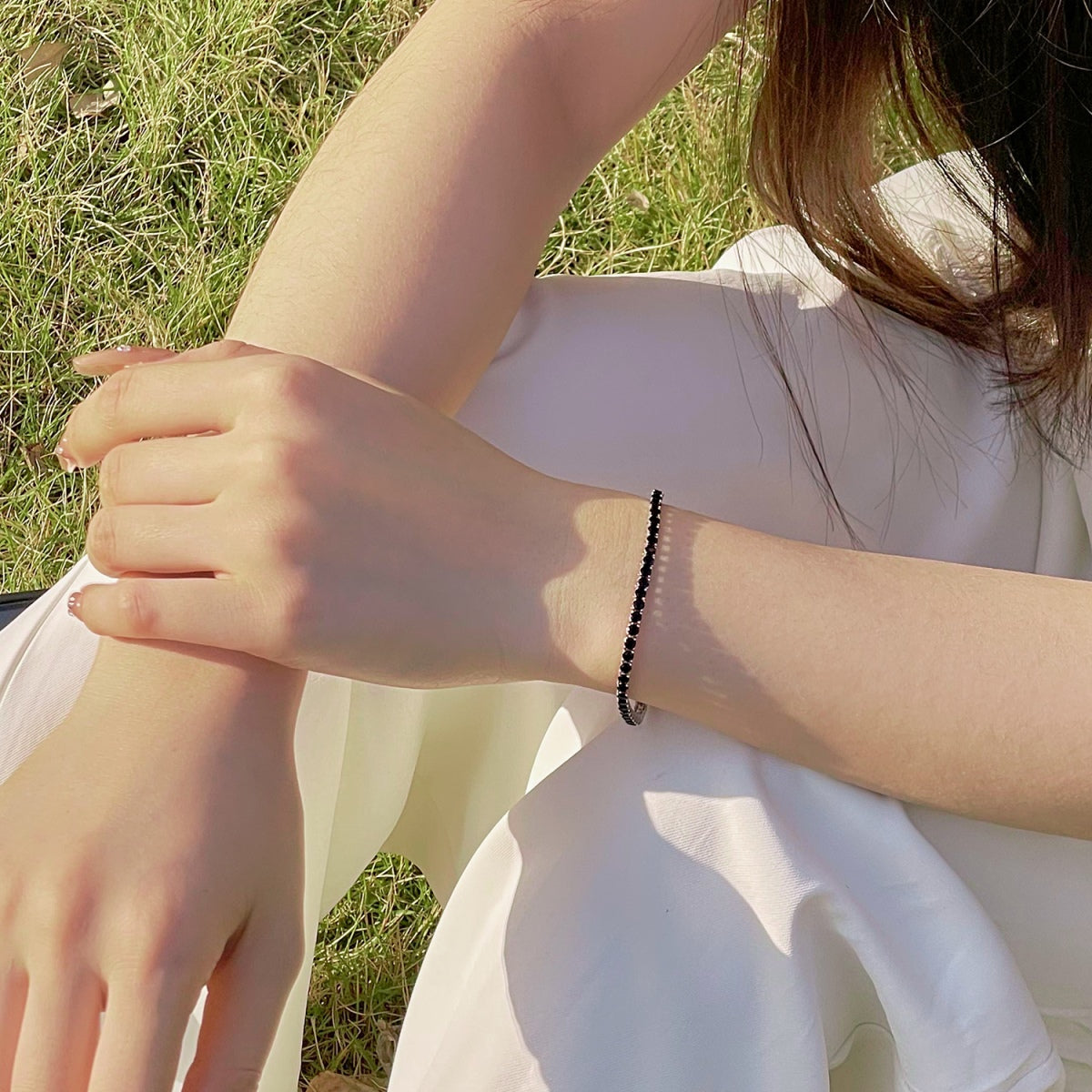 [Clover Jewelry]煌めくカラフルなラウンドカットパーティブレスレット