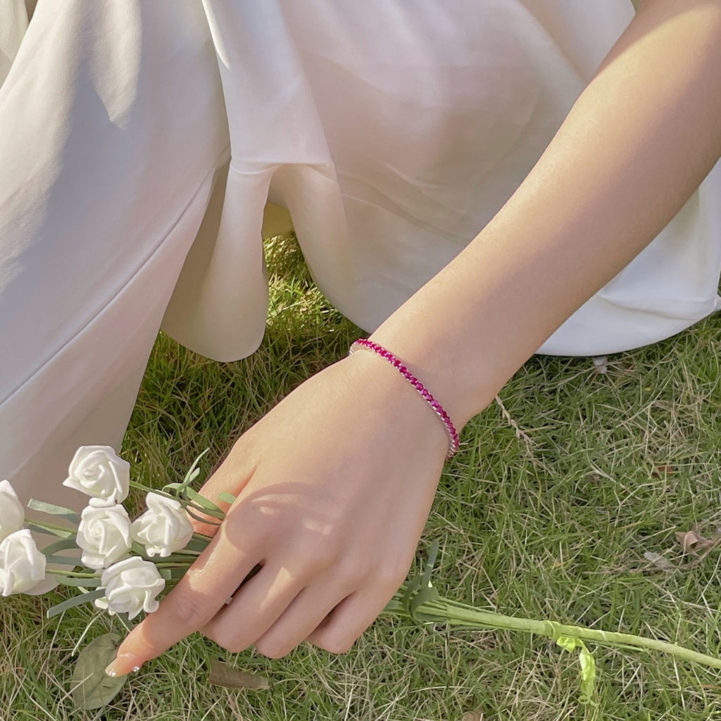 [Clover Jewelry]煌めくカラフルなラウンドカットパーティブレスレット