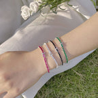 [Clover Jewelry]煌めくカラフルなラウンドカットパーティブレスレット