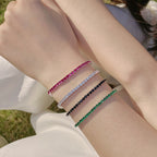 [Clover Jewelry]煌めくカラフルなラウンドカットパーティブレスレット