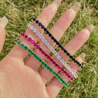 [Clover Jewelry]煌めくカラフルなラウンドカットパーティブレスレット