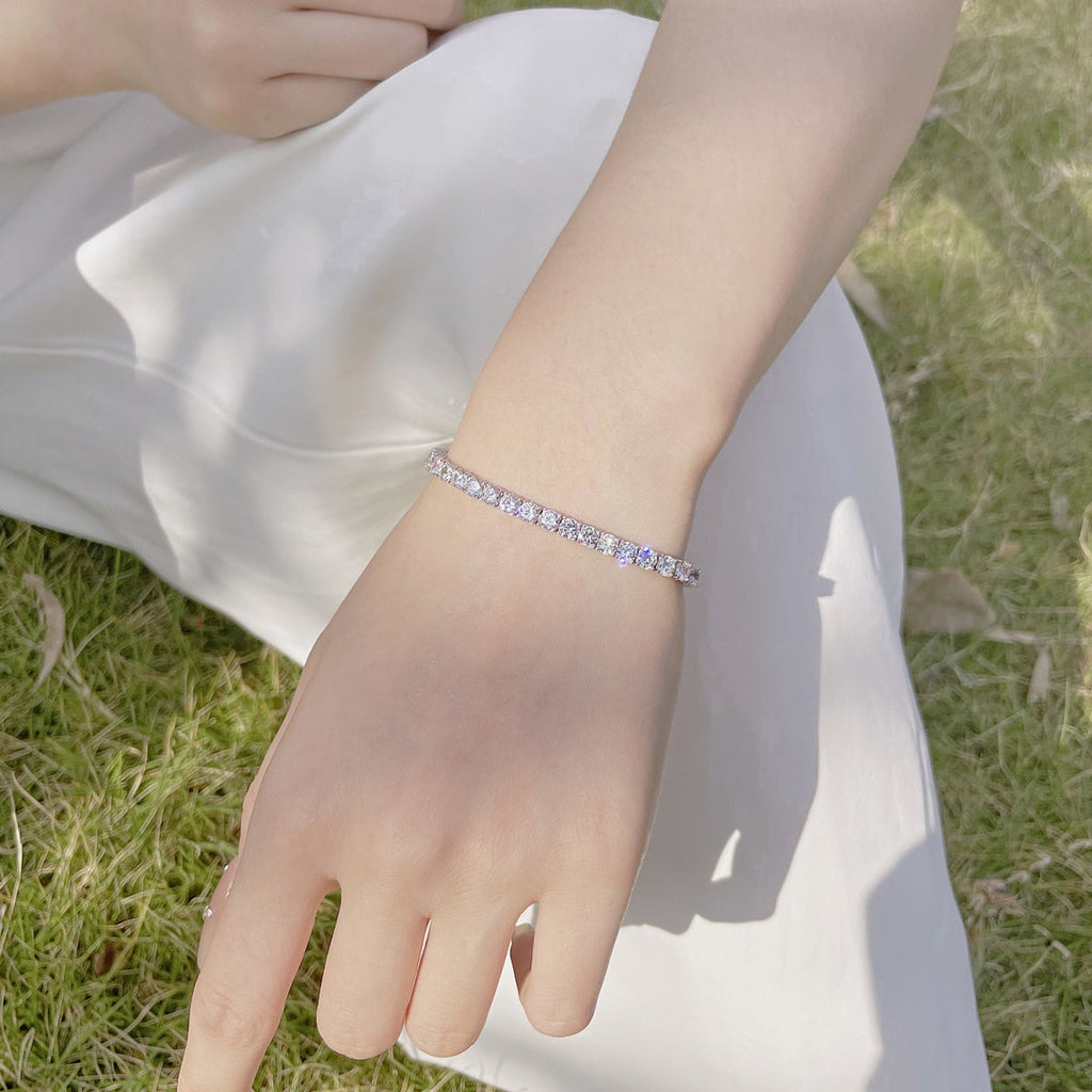 [Clover Jewelry]煌めくカラフルなラウンドカットパーティブレスレット