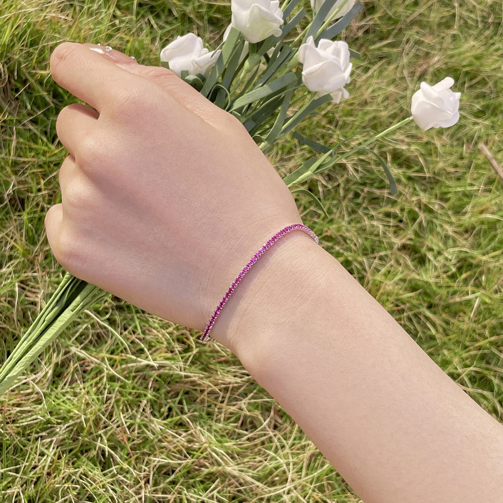 [Clover Jewelry]煌めくカラフルなラウンドカットパーティブレスレット