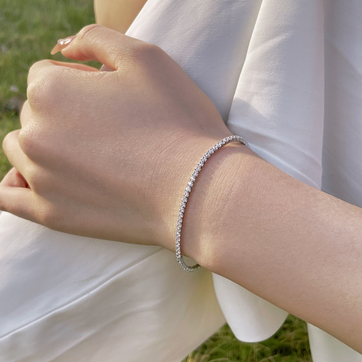 [Clover Jewelry]煌めくカラフルなラウンドカットパーティブレスレット