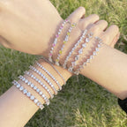 [Clover Jewelry]豪華な装飾 ラウンドカット テニスブレスレット