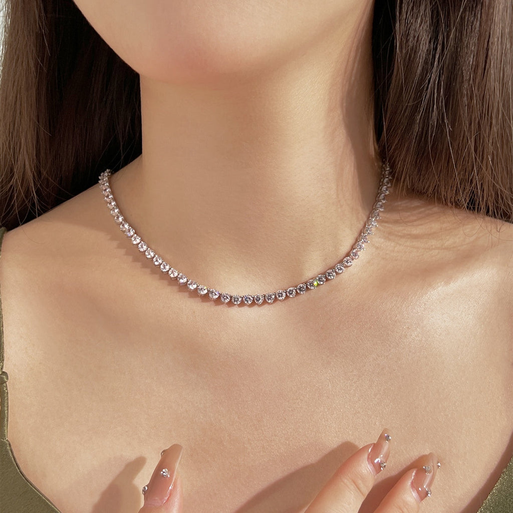 [Clover Jewelry]オーネイトハートカットテニスネックレス