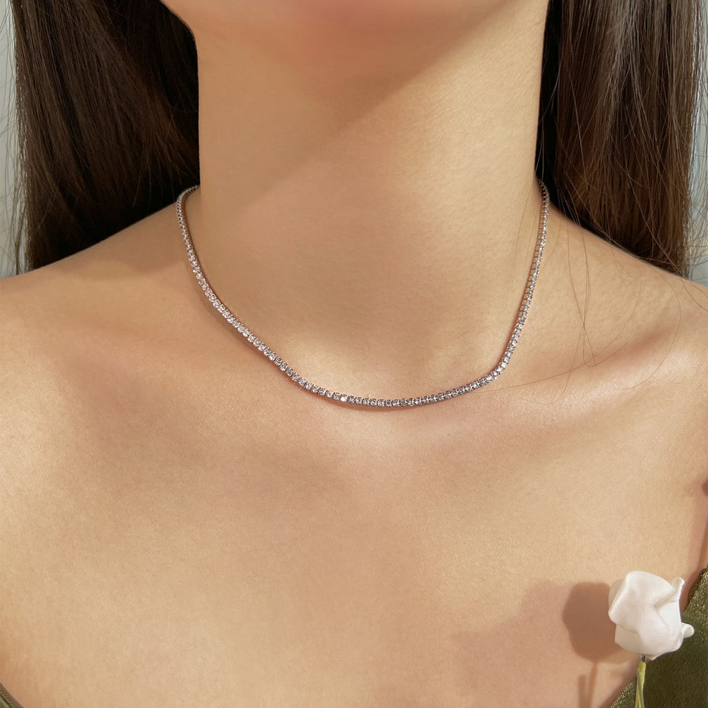 [Clover Jewelry]ラウンドシェイプ テニスネックレス
