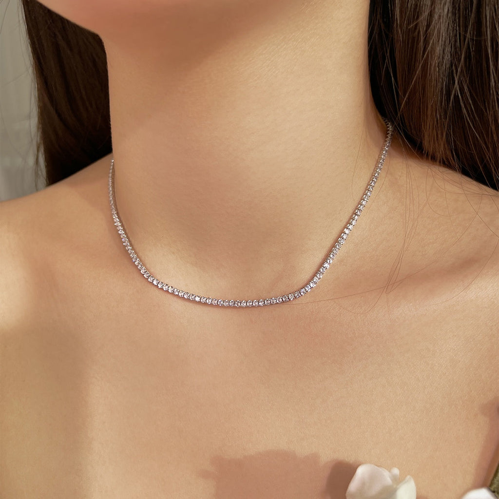 [Clover Jewelry]ラウンドシェイプ テニスネックレス