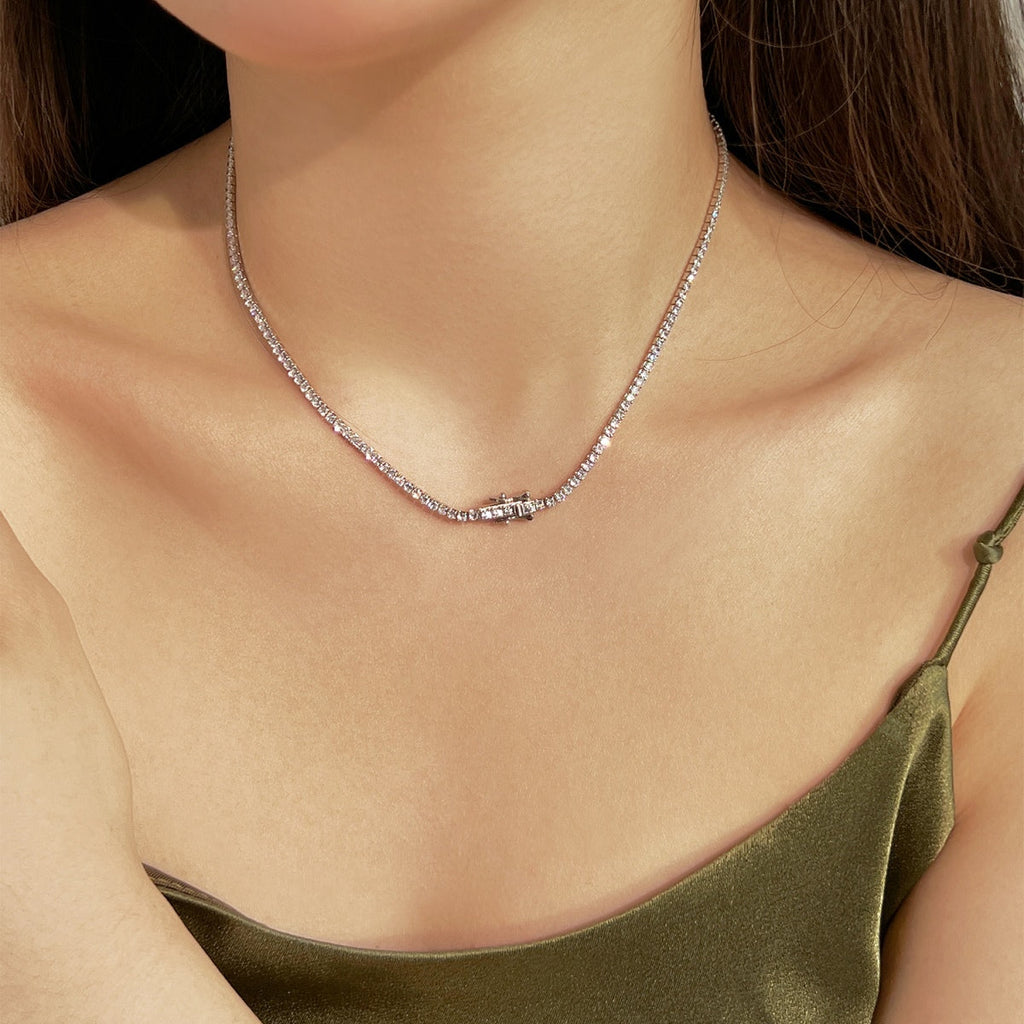 [Clover Jewelry]ラウンドシェイプ テニスネックレス