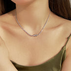 [Clover Jewelry]ラウンドシェイプ テニスネックレス