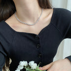 [Clover Jewelry]オーネイトハートカットテニスネックレス