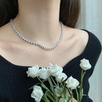 [Clover Jewelry]オーネイトハートカットテニスネックレス