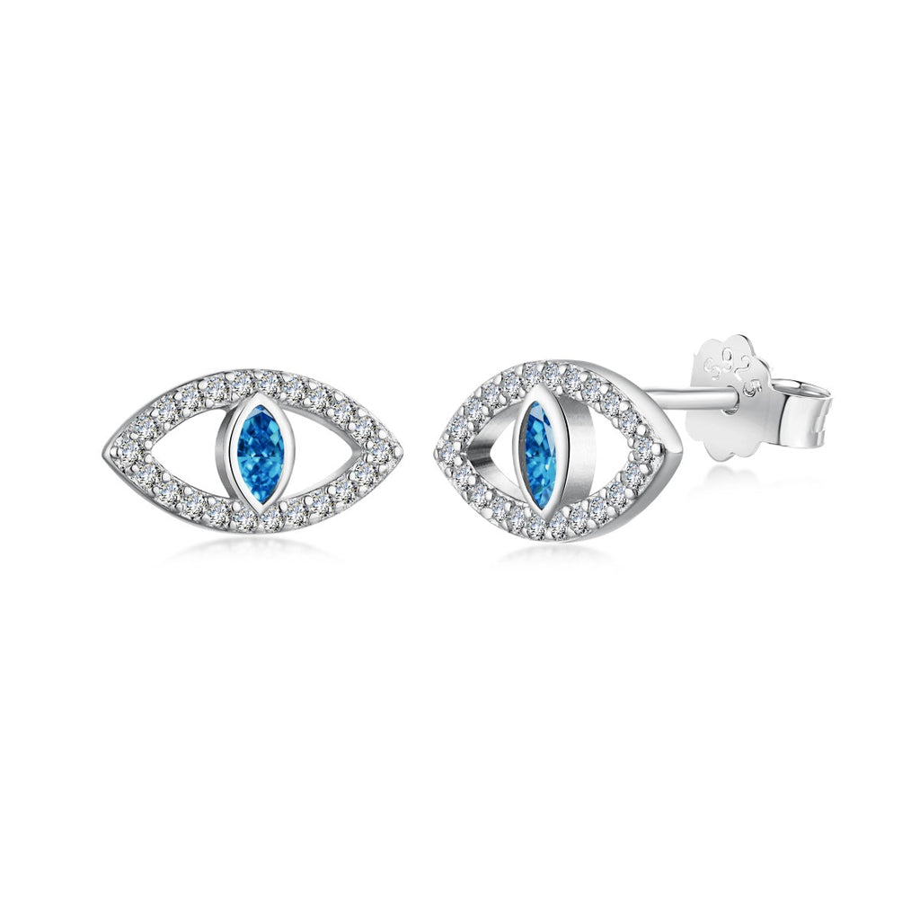 [Clover Jewelry]ブルーデビルアイズ中空スタッドピアス