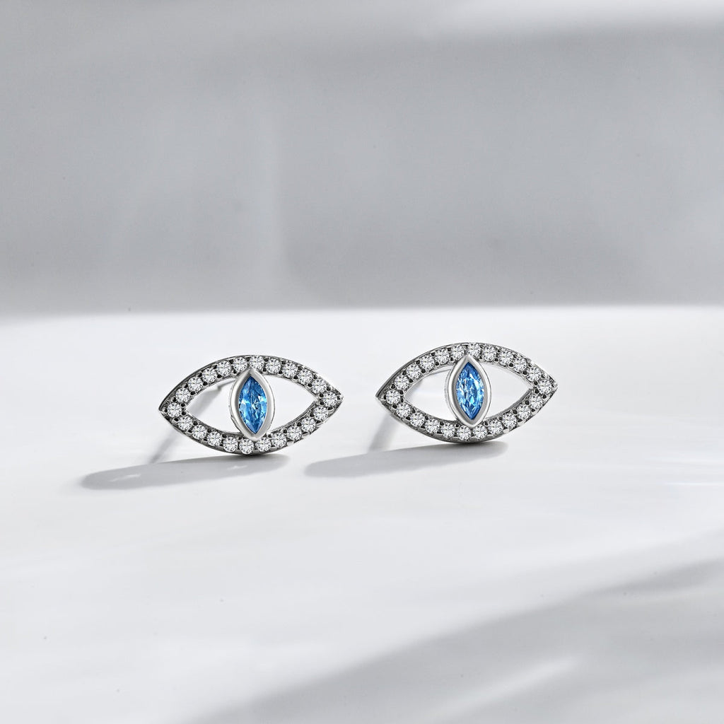 [Clover Jewelry]ブルーデビルアイズ中空スタッドピアス