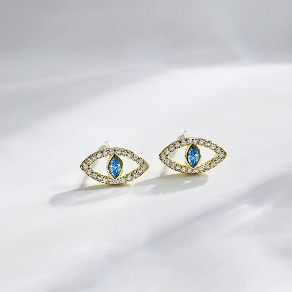 [Clover Jewelry]ブルーデビルアイズ中空スタッドピアス