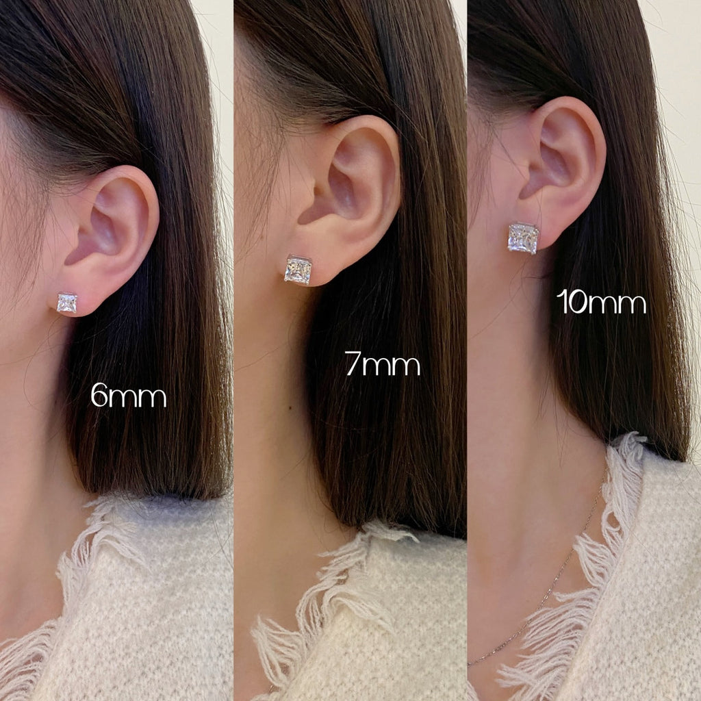 [Clover Jewelry]Zarte quadratische Ohrringe