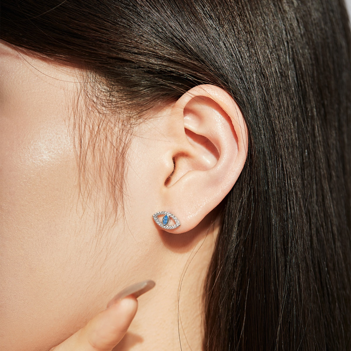 [Clover Jewelry]ブルーデビルアイズ中空スタッドピアス