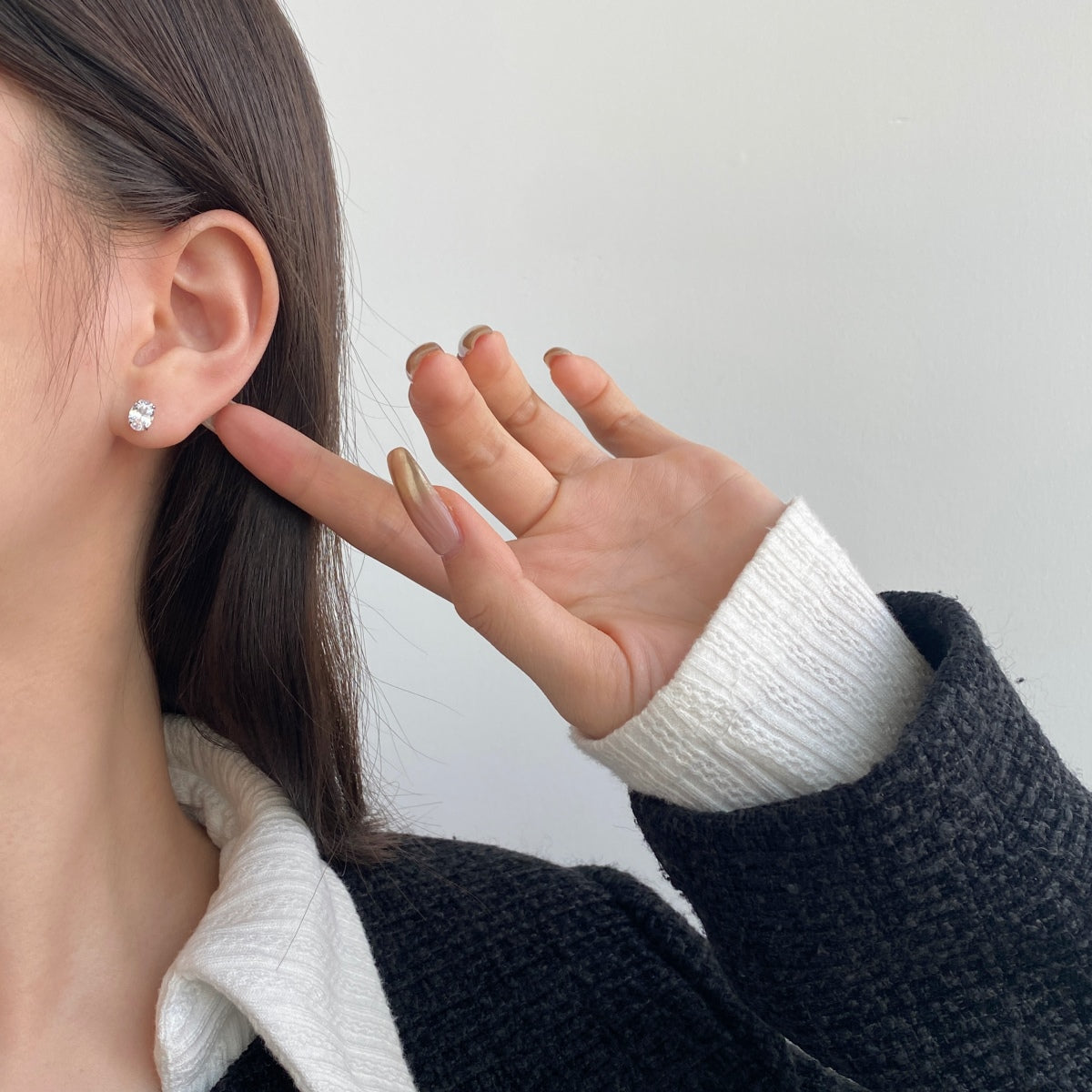 [Clover Jewelry]オーバル クラシック 凛としたエレガントピアス