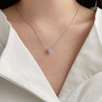 [Clover Jewelry]Herzform Hauptstein Anhänger Schlüsselbeinkette