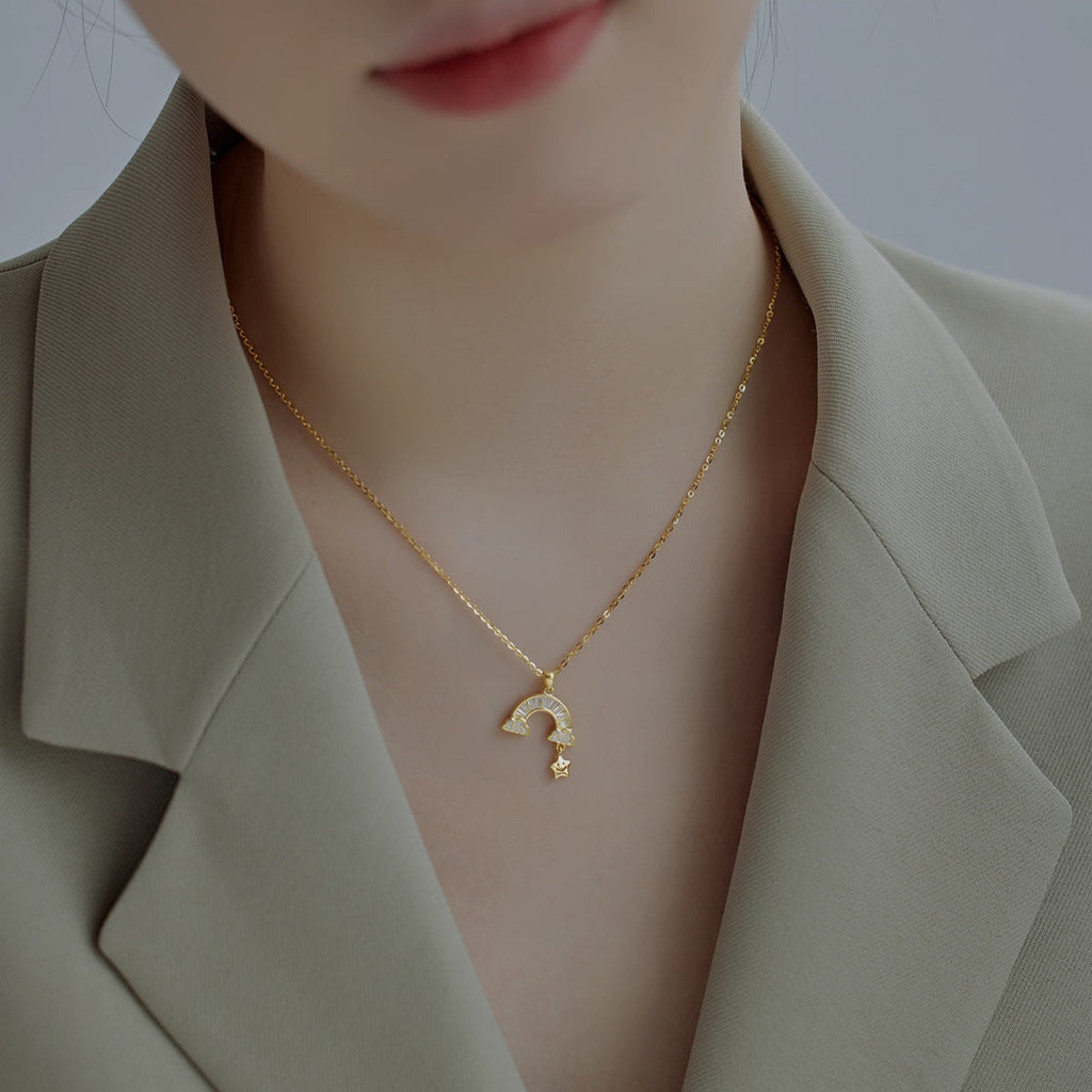 [Clover Jewelry]ユニーク レインボースター ネックレス