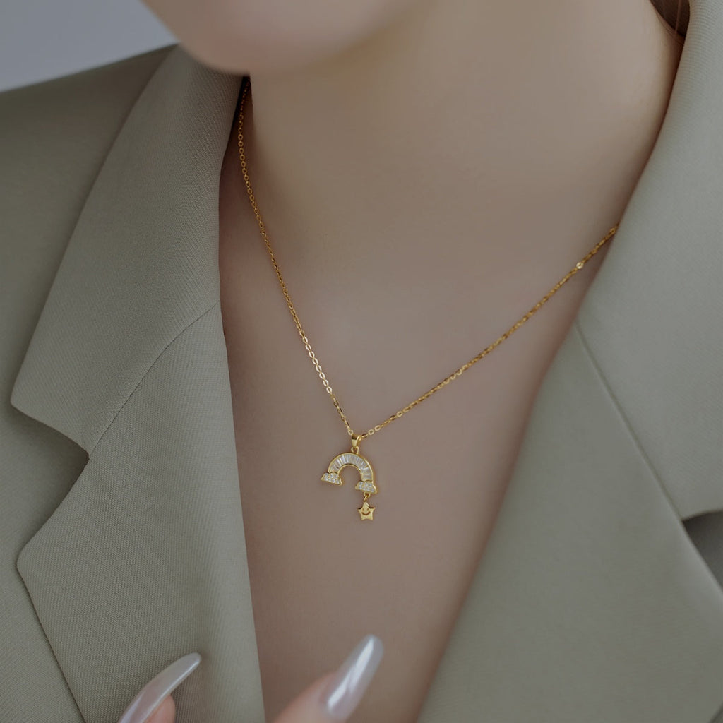 [Clover Jewelry]ユニーク レインボースター ネックレス