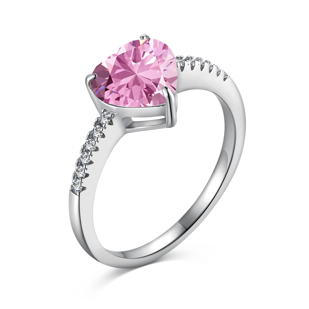 [Clover Jewelry]2.0カラット 華やかで光沢のあるハートカットラバーリング