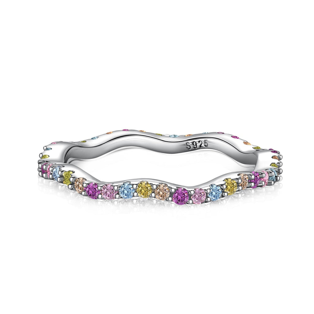 [Clover Jewelry]カラフルなラウンドカットのパーティリング