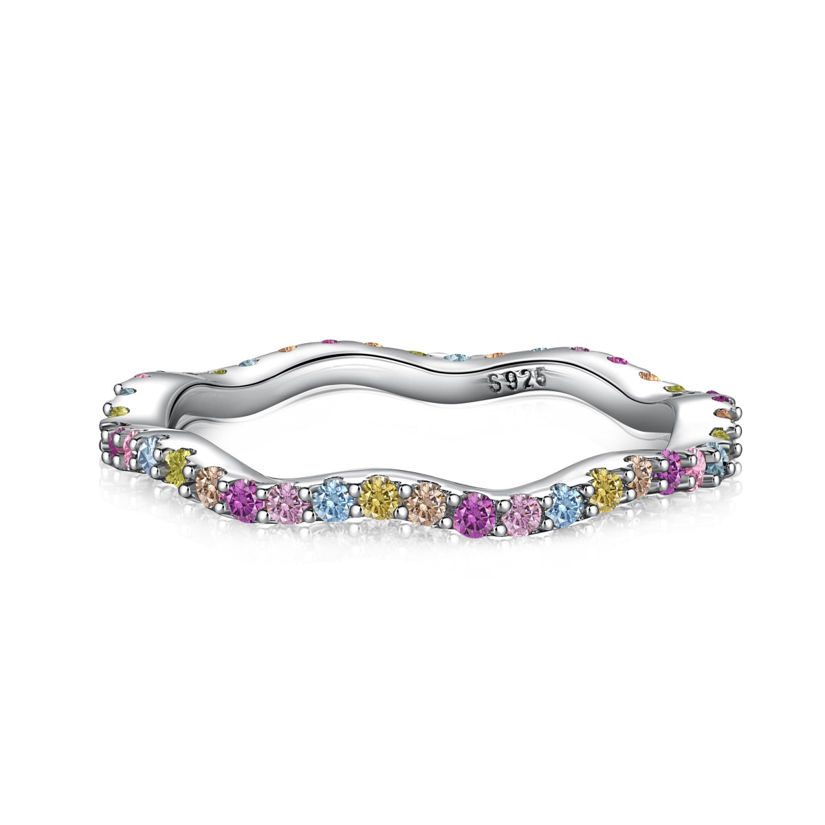 [Clover Jewelry]カラフルなラウンドカットのパーティリング