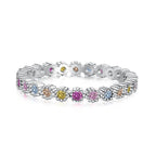 [Clover Jewelry] 絶妙なカラフルラウンドカットパーティーリング