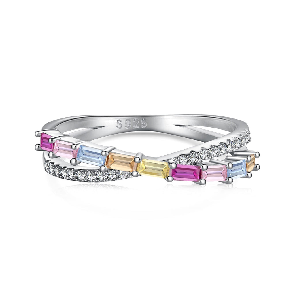 [Clover Jewelry]エネルギッシュなエレガントなラディアントカットパーティリング
