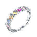 [Clover Jewelry]華奢なエメラルドカットリング デイリーユースに