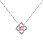 [Clover Jewelry] 豪華フラワーシェイプ・プリンセスカットネックレス