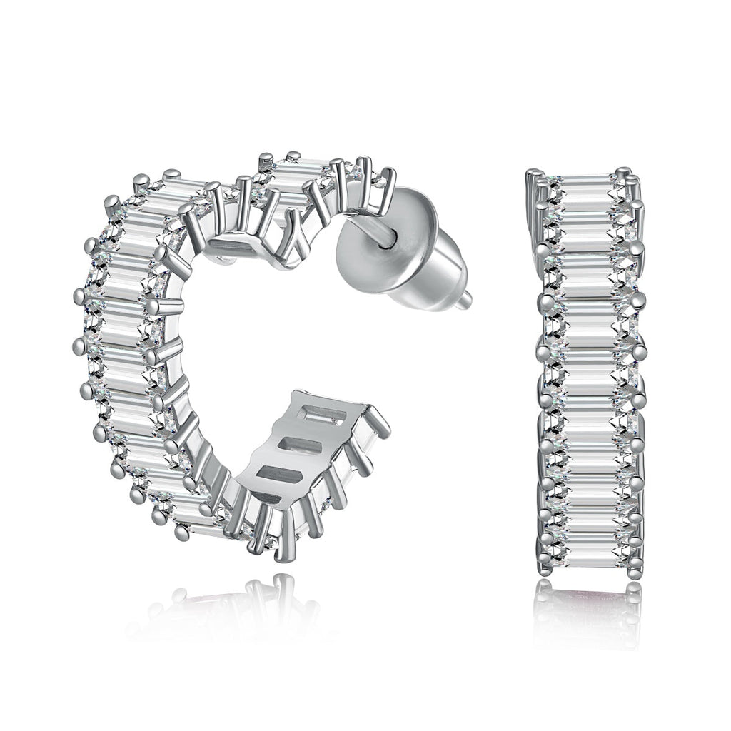 [Clover Jewelry]Strahlende Ohrringe mit Herz-Ausschnitt