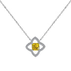[Clover Jewelry] 豪華フラワーシェイプ・プリンセスカットネックレス