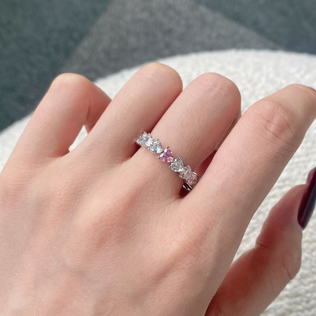 [Clover Jewelry]0.25カラット ラディアントロマンス ハートカット ラバーリング